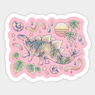 Jurassic Days, Jurassic Nights: Stegosaurus | Tropical Dinosaur Sticker